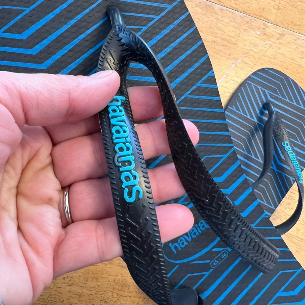 ✅ Havaianas 13 EU 45-46 black flip flops Sandals beach casual xl NWOT footwear